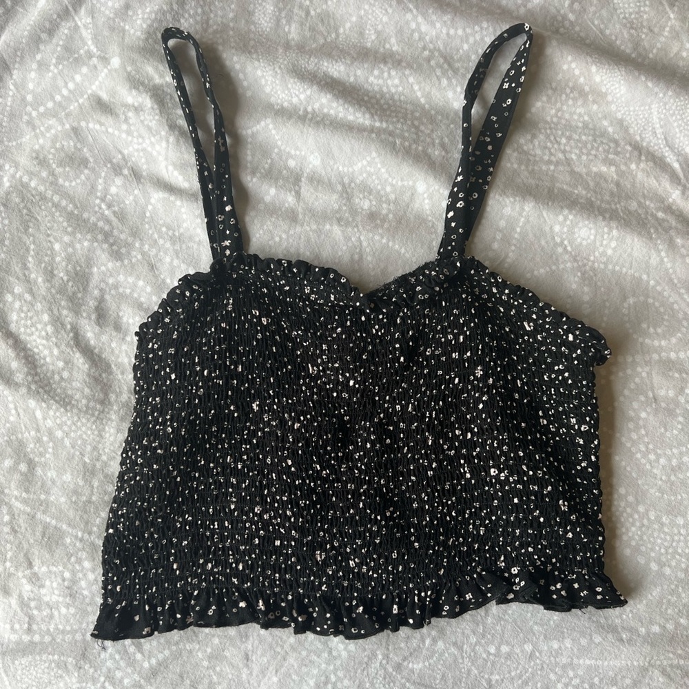 Nordstrom BP Floral Smocked Crop Top